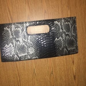Black and gray clutch 6 1/2 x 13
